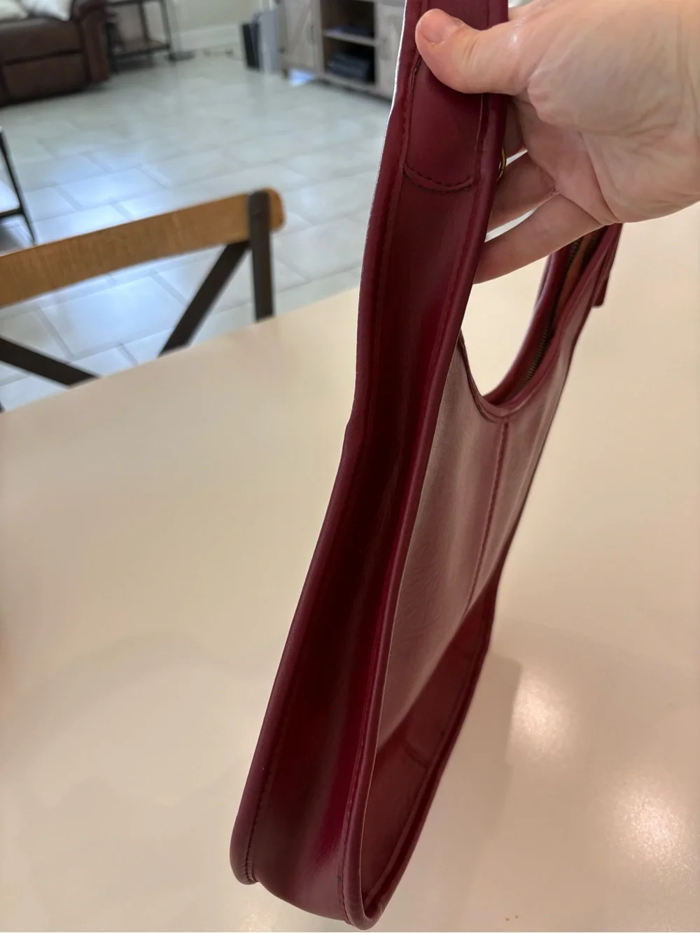 Coach Vintage Red Leather Hobo Shoulder Bag
